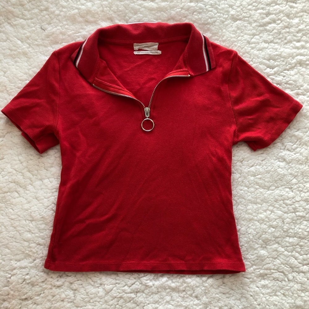 Collared Shirt with Zipper